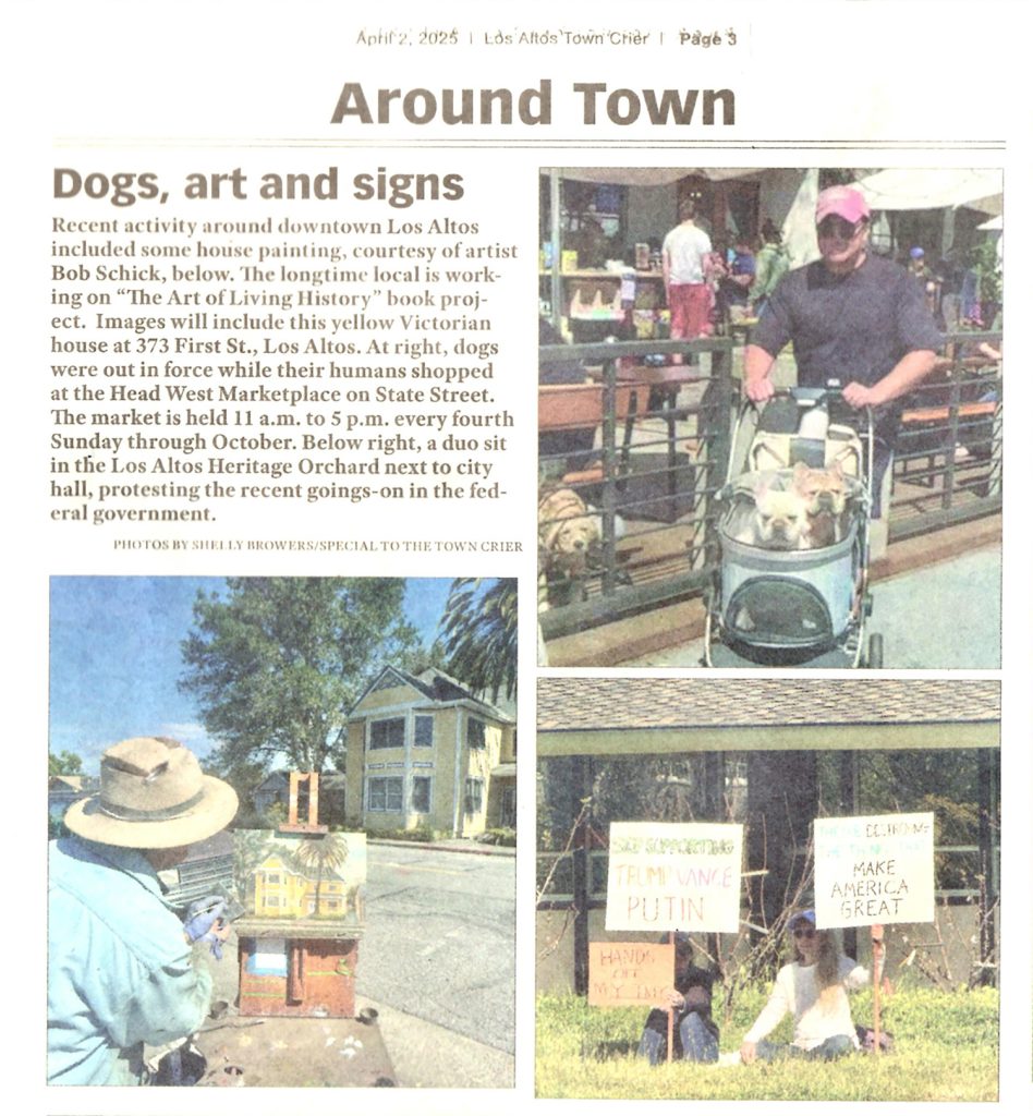 Robert C Schick Yellow House Painting Newspaper article